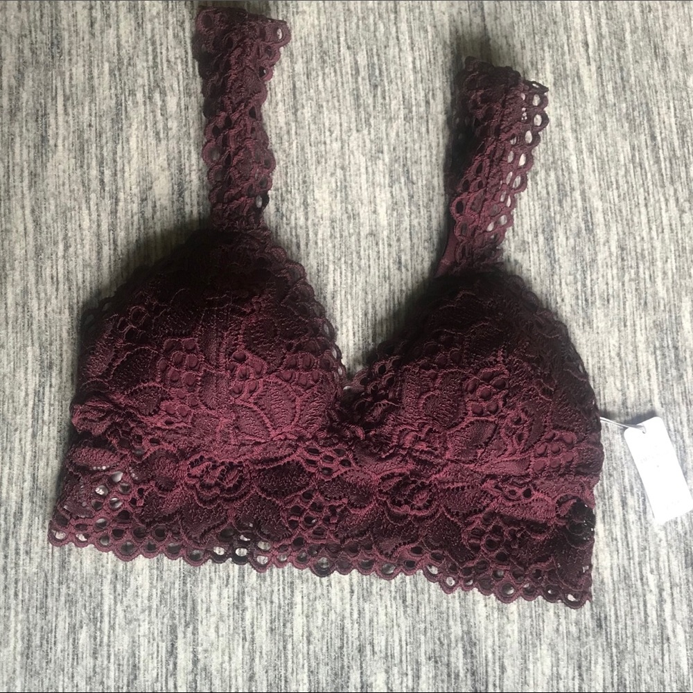 Aerie Maroon Bralette with removable pads